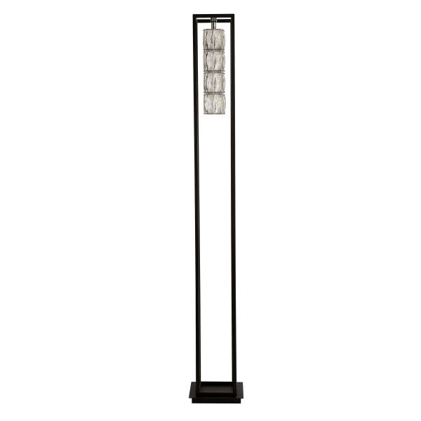 Lampada da terra Elevator Nero - Acciaio - Vetro trasparente - 20 x 141 x 20 cm