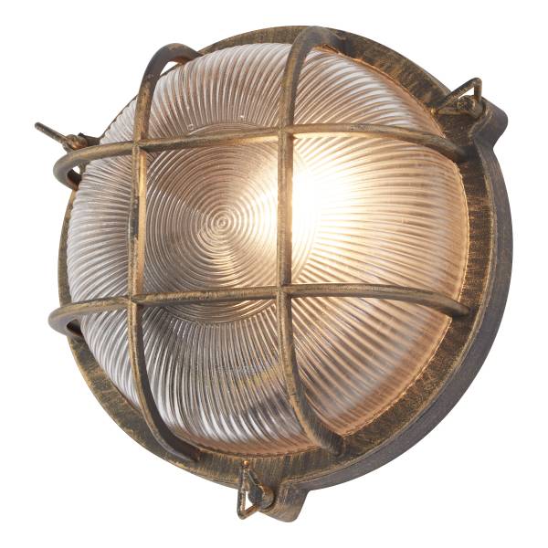 Wandleuchte Bulkhead Schwarz - Gold - Aluminium - 27 x 27 x 11 cm