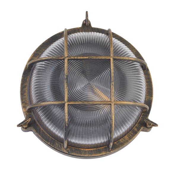 Wandleuchte Bulkhead Schwarz - Gold - Aluminium - 27 x 27 x 11 cm