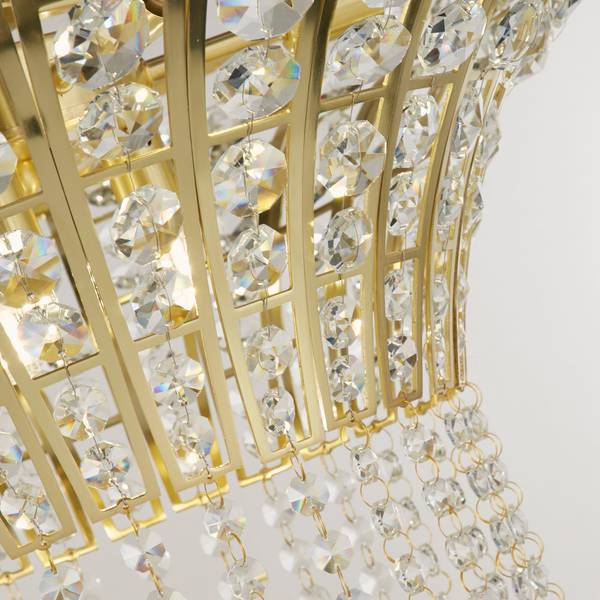 Hanglamp Gemma messing - staal - kristalglas - 60 x 41 x 60 cm