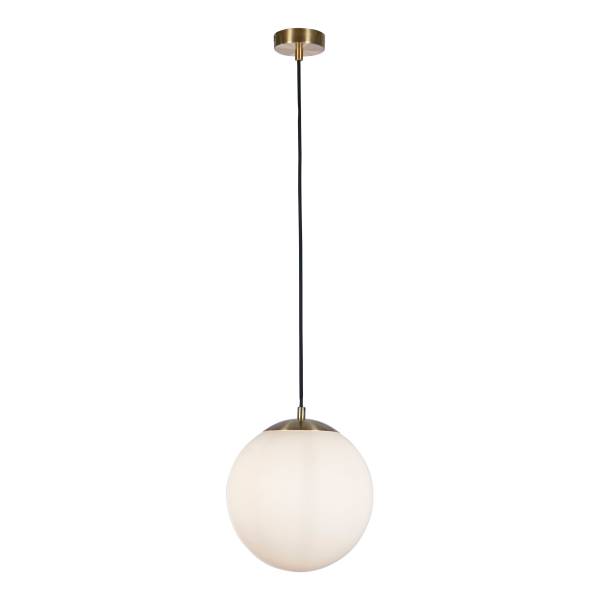 Hanglamp Atom messing - staal - opaalglas - 30 x 33 x 30 cm