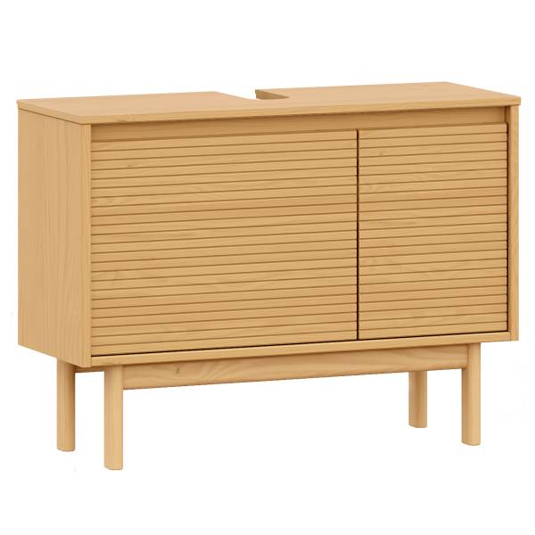 Massiver Waschbeckenunterschrank CAVA Pinie massiv - Pinie Natur