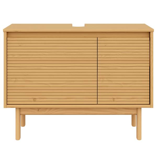 Massiver Waschbeckenunterschrank CAVA Pinie massiv - Pinie Natur