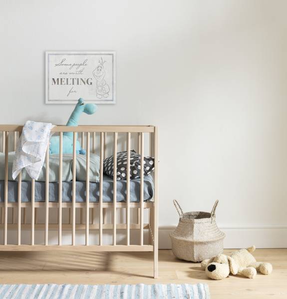 Quadro Frozen Olaf Stay Here Tessuto non tessuto - Bianco