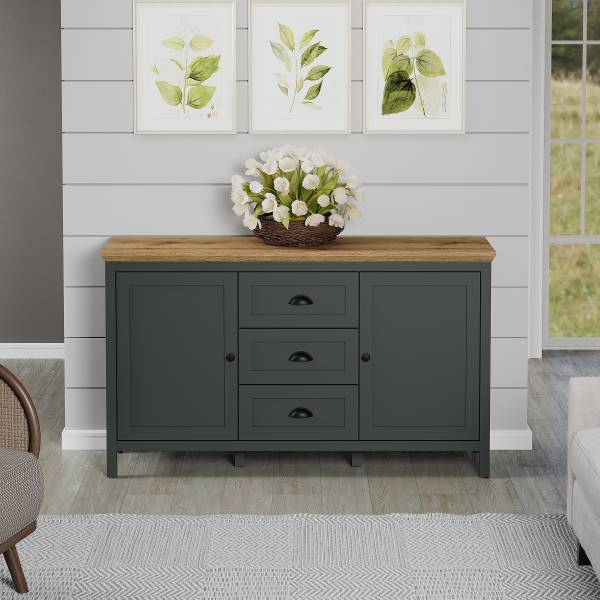 Madia Stanton Grigio verde / Effetto rovere