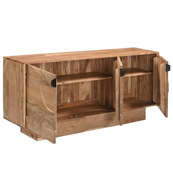 Madia in legno massello Stamped Sam Marrone - Legno - Acacia - 160 x 75 x 40 cm