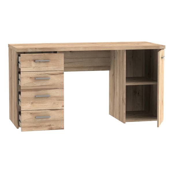 Scrivania Hegman - Larga 145 cm Effetto plancia quercia