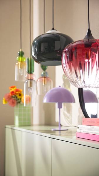 Tischlampe TOPEE Eisen - 1 flammig - Lila - Violett