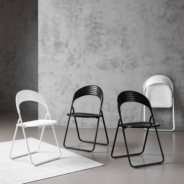 Set di 2 sedie pieghevoli Oisar Nero