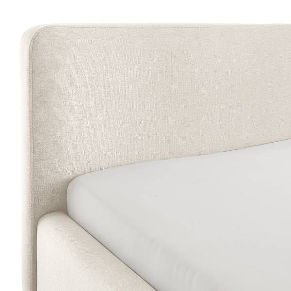Polsterbett MATTIS Flachgewebe Norana: Creme - 180 x 200cm - Mit Lattenrost