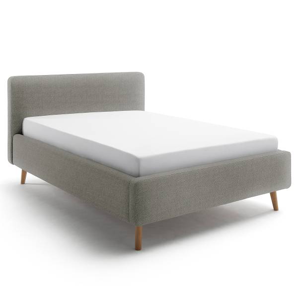 Polsterbett Mattis Webstoff Hevi: Grau - 120 x 200cm - Ohne Lattenrost