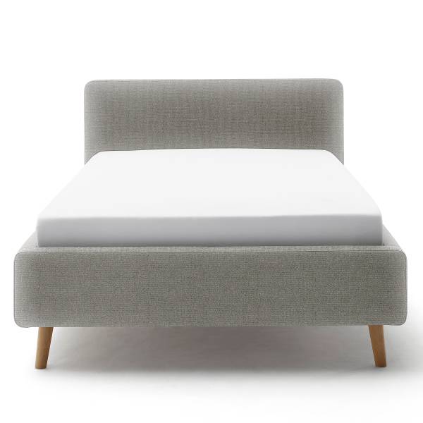 Polsterbett Mattis Webstoff Hevi: Grau - 120 x 200cm - Ohne Lattenrost