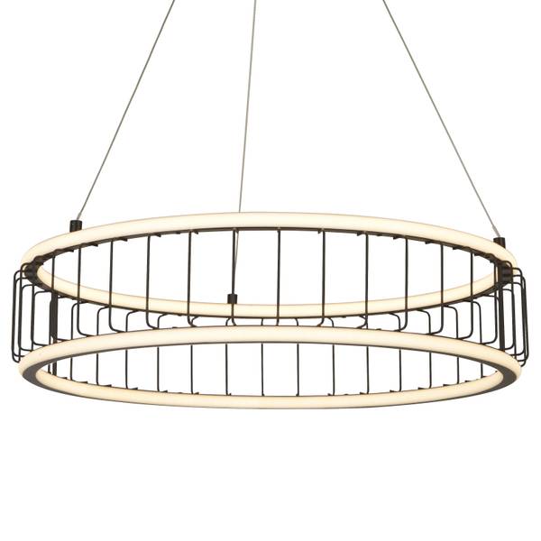 Pendelleuchte Circolo Schwarz - Aluminium - Stahl - Silikon - 58 x 14 x 58 cm