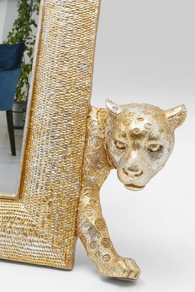 Fotolijstje Leopard type B goud - transparant glas - polyresin - 28 x 23 x 4.5 cm