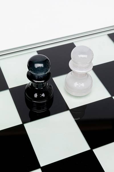 Schachspiel Transparent Durchsichtig - Sicherheitsglas - Polyresin - 60 x 13 x 60 cm