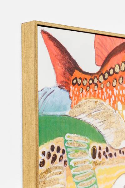 Leinwandbild Fish Meeting Typ B Multicolor - Baumwollstoff - Kaltschaum - 75 x 100 x 3.5 cm