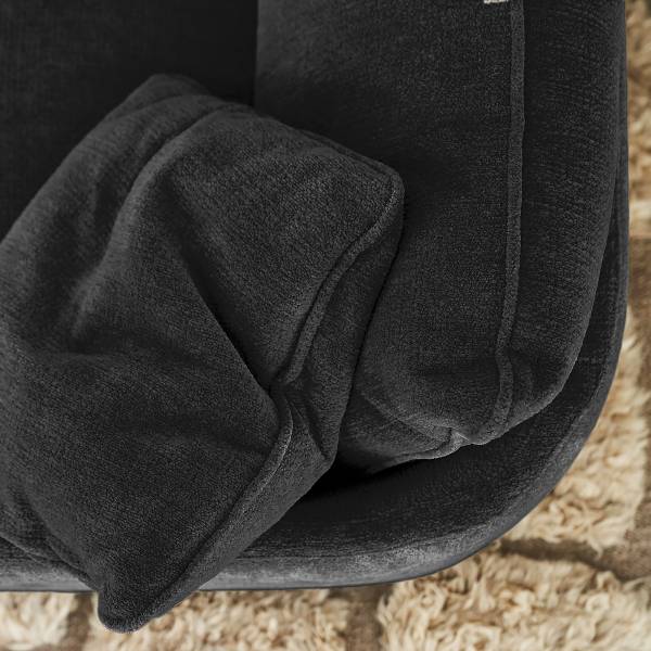 3-Sitzer Sofa AILLY mit Chromfüßen Chenille Skady: Anthrazit - Breite: 216 cm