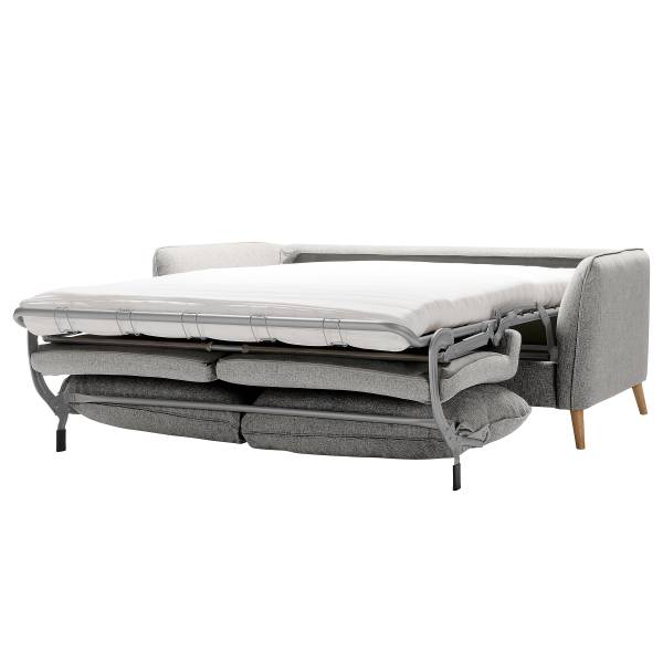 Schlafsofa LYKKEBY mit Matratze Webstoff Kiana: Hellgrau - Breite: 193 cm