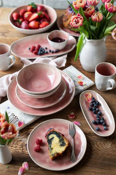 Servierplatten Frozen 3-teilig Keramik - Pink