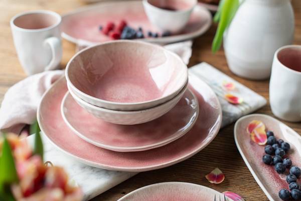 Servierplatten Frozen 3-teilig Keramik - Pink