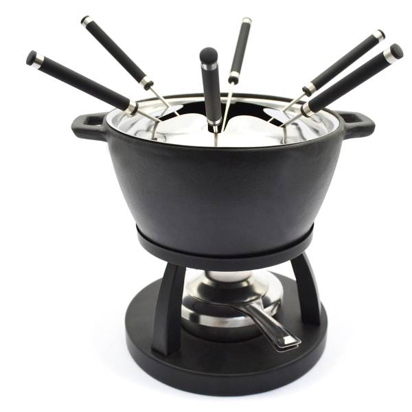 Fondueset Liato 10-teilig Gusseisen - Schwarz