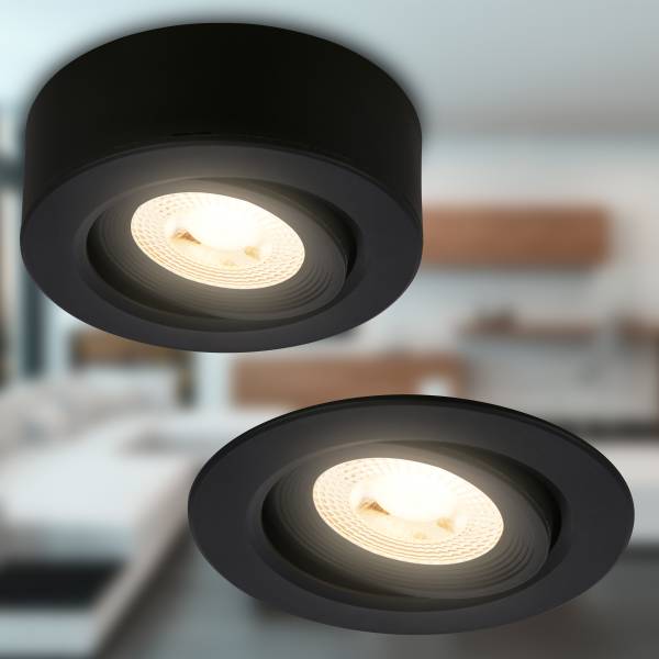 LED Ein- & Aufbauleuchte Desi Typ A Schwarz
