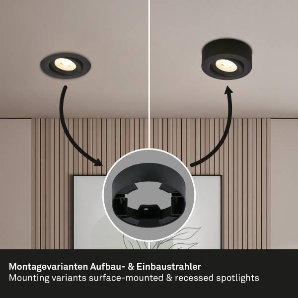 LED Ein- & Aufbauleuchte Desi Typ A Schwarz