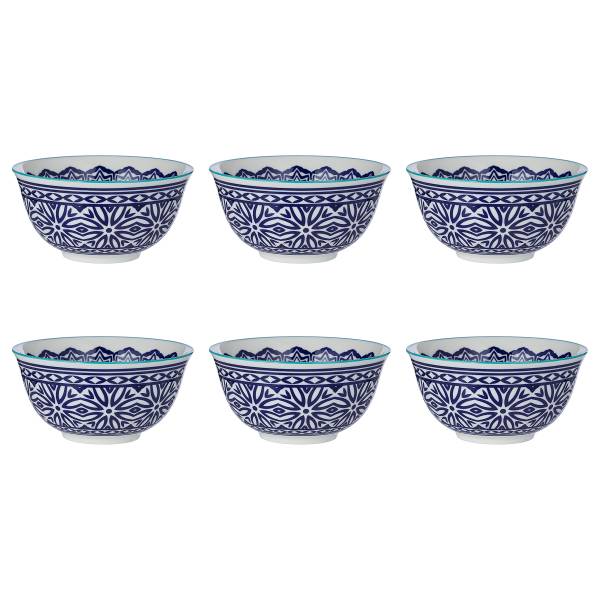 Bol ORNAMENTS - lot de 6 Porcelaine - Bleu