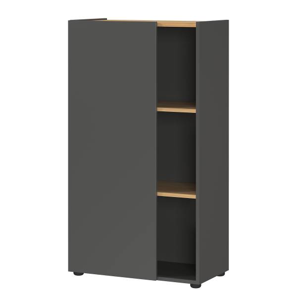 Armoire à dossiers Adrano 110 cm Gris gaphite / Imitation chêne