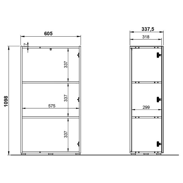 Armoire à dossiers Adrano 110 cm Gris gaphite / Imitation chêne