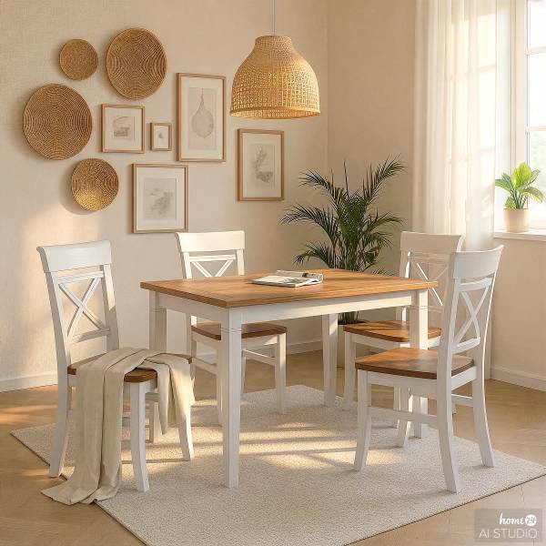 Houten eettafel FINCA VENTA wit grenenhout - 130 x 70 cm