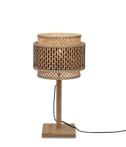 Tischleuchte Bhutan Beige - Bambus - 22 x 40 x 22 cm
