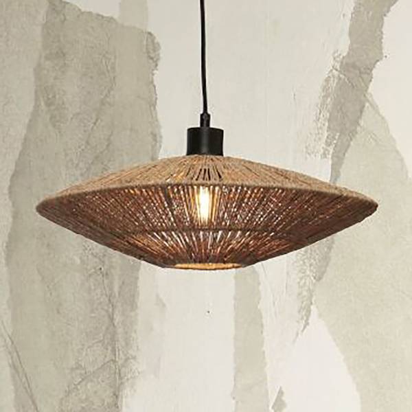 Pendelleuchte Iguazu Typ B Rattan - 1-flammig - Beige