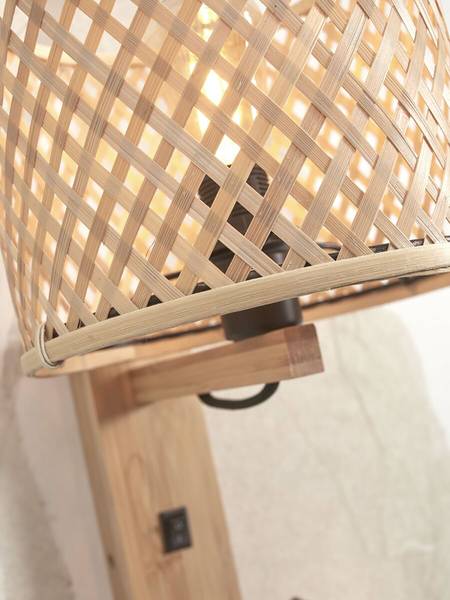 Wandleuchte Java Beige - Bambus - 30 x 25 x 22 cm