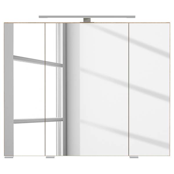 Badkamerset EVERNDEN 2-delig wastafel keramiek - lichte eikenhouten look