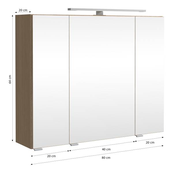 Badkamerset EVERNDEN 2-delig wastafel keramiek - lichte eikenhouten look