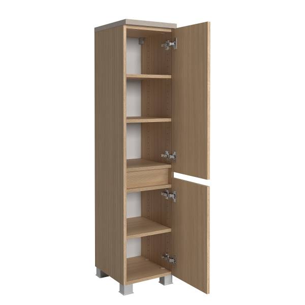 Badset EVERNDEN 3-teilig Kombi C Keramik - Eiche hell Dekor / Sandstein Optik