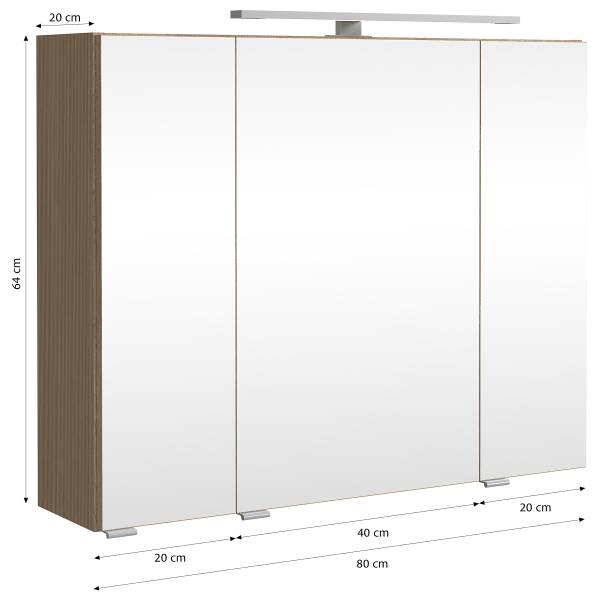 Badset EVERNDEN 3-teilig Kombi C Keramik - Eiche hell Dekor / Sandstein Optik