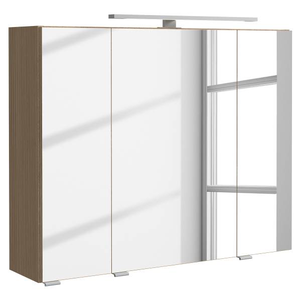 Badkamerset EVERNDEN 3-delig combi F keramiek - lichte eikenhouten look/zandsteen look