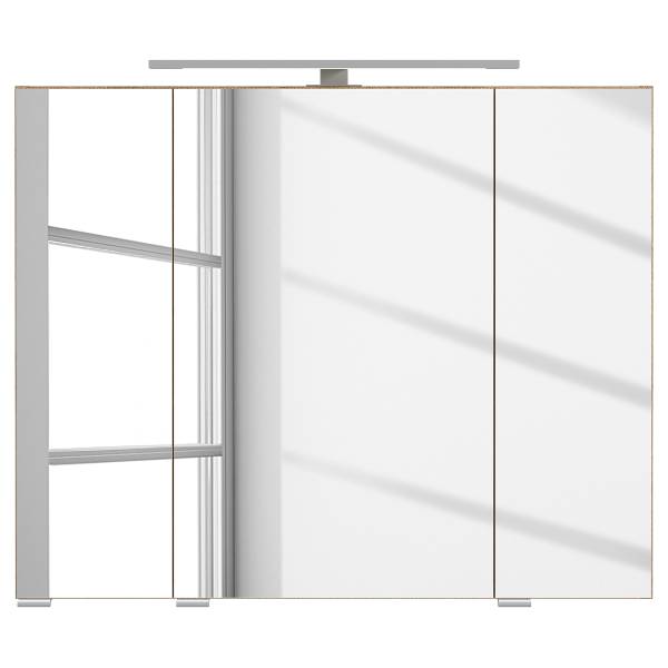 Badkamerset EVERNDEN 3-delig combi F keramiek - lichte eikenhouten look/zandsteen look