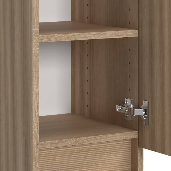 Badkamerset EVERNDEN 3-delig combi F keramiek - lichte eikenhouten look/zandsteen look