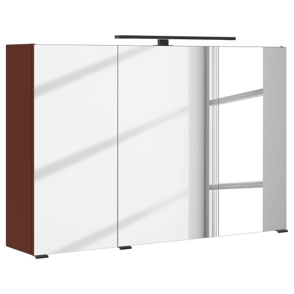 Badkamerset Vitoreira 5-dlg. spiegelkast inclusief verlichting - rood