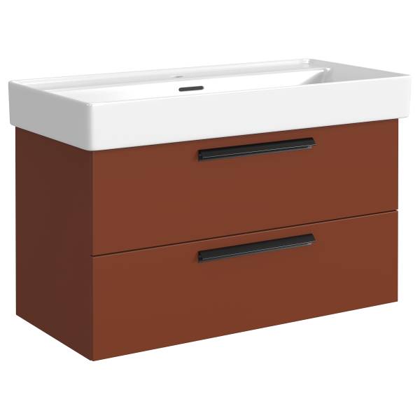 Badkamerset Vitoreira 5-dlg. spiegelkast inclusief verlichting - rood