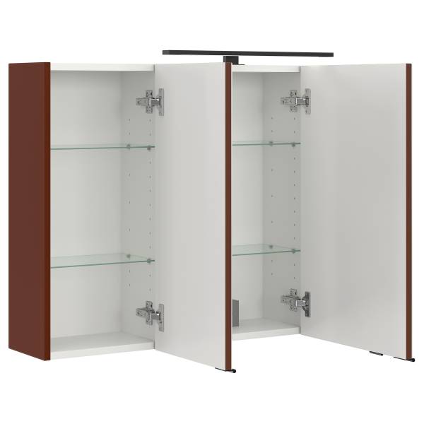 Badkamerset Vitoreira 5-dlg. spiegelkast inclusief verlichting - rood