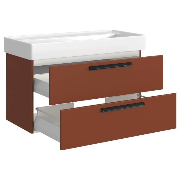 Badkamerset Vitoreira 5-dlg. spiegelkast inclusief verlichting - rood