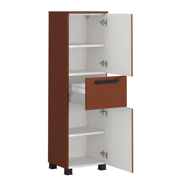 Badkamerset Vitoreira 5-dlg. spiegelkast inclusief verlichting - rood