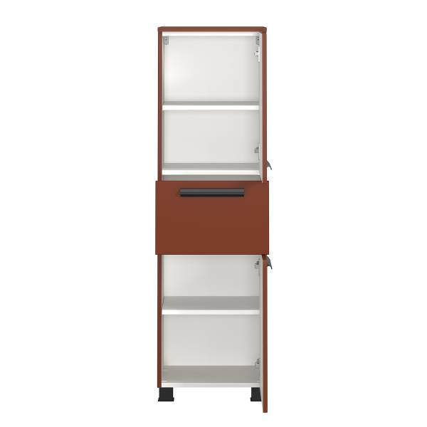 Badkamerset Vitoreira 5-dlg. spiegelkast inclusief verlichting - rood