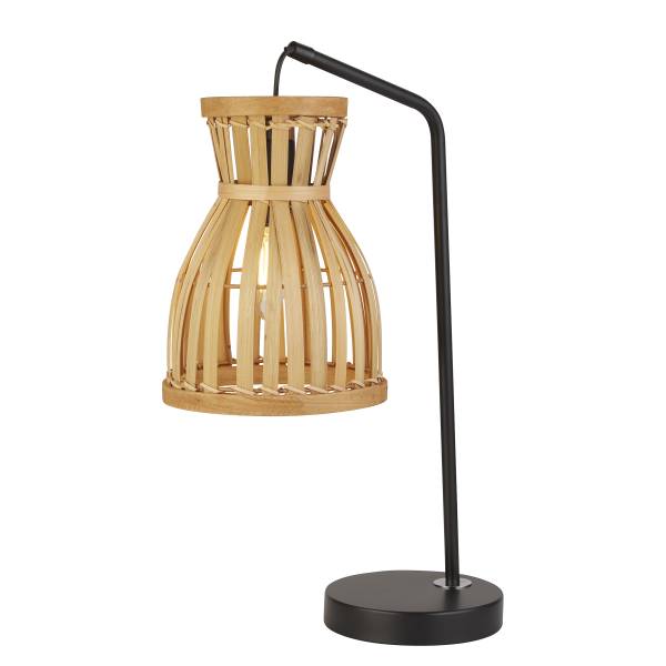 Lampada da tavolo Malaga Nero - Legno - Acciaio - 17 x 45 x 26 cm
