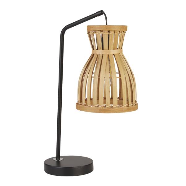 Lampada da tavolo Malaga Nero - Legno - Acciaio - 17 x 45 x 26 cm
