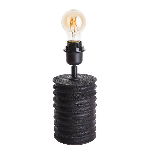 Base per lampada GROOVED Legno di mango - Nero